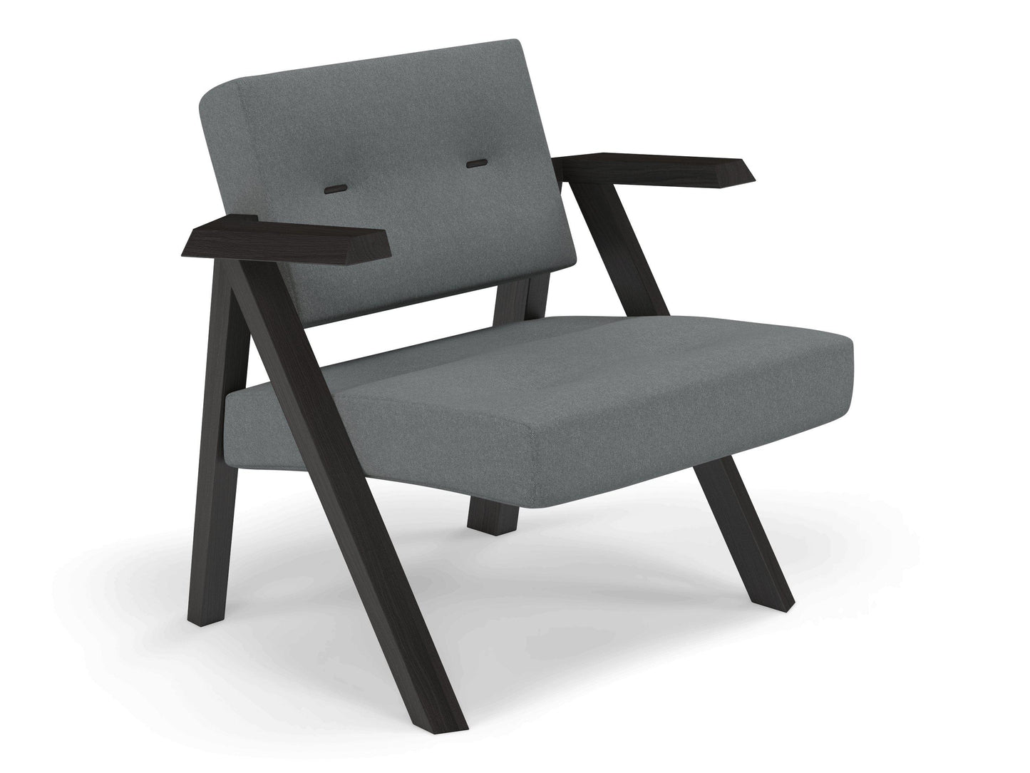 Classic Mid-century Design Armchair with Buttons in Sea Spray Blue Fabric-Distinct Designs (London) Ltd