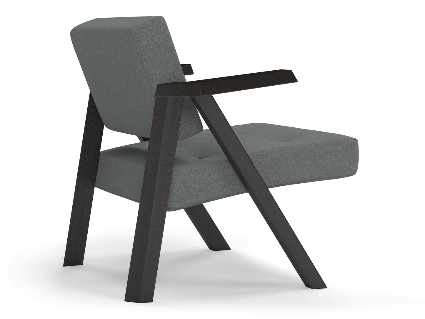Classic Mid-century Design Armchair with Buttons in Sea Spray Blue Fabric-Distinct Designs (London) Ltd