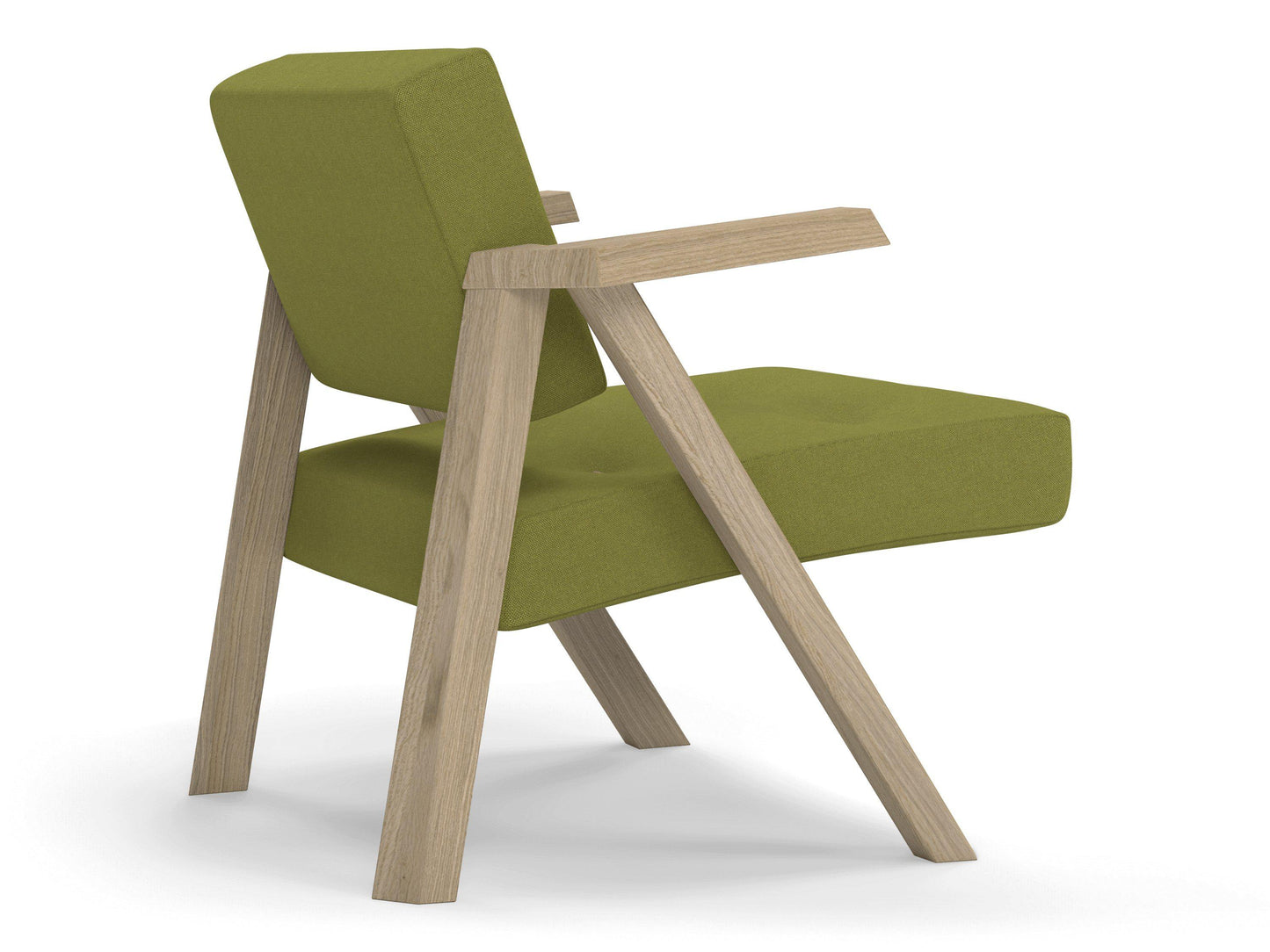 Classic Mid-century Design Armchair with Buttons in Lime Green Fabric-Distinct Designs (London) Ltd