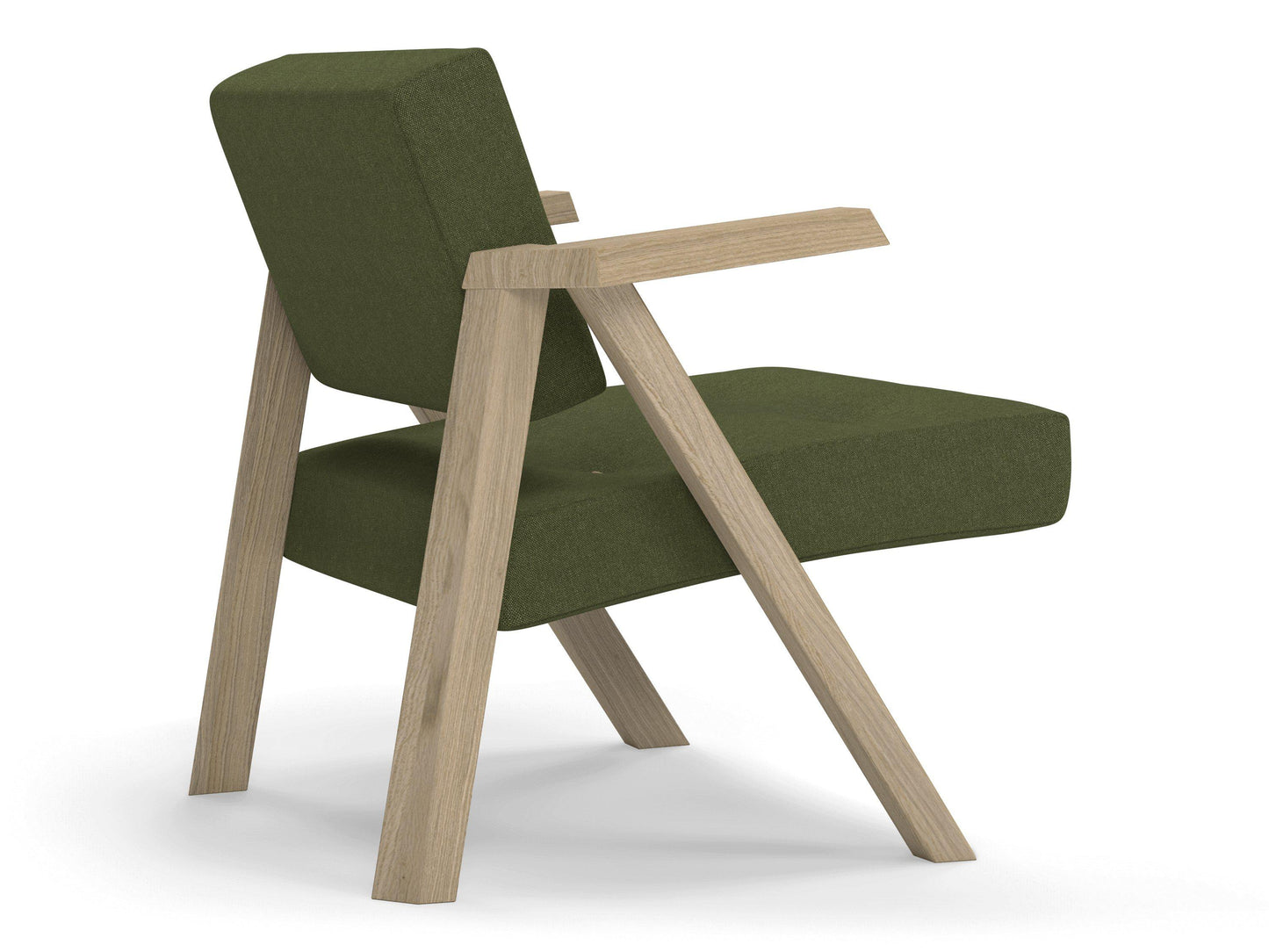 Classic Mid-century Design Armchair with Buttons in Seaweed Green Fabric-Distinct Designs (London) Ltd