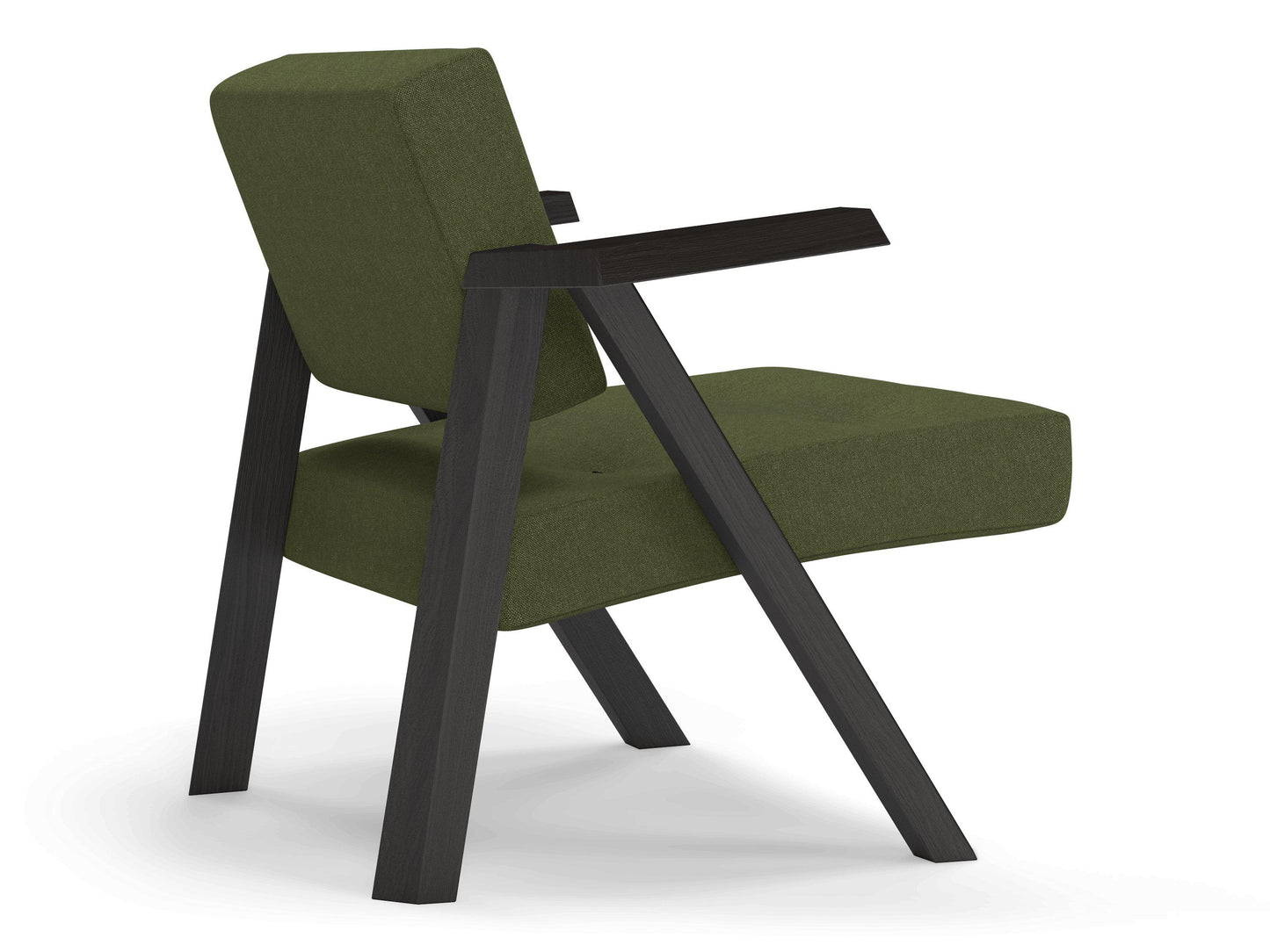 Classic Mid-century Design Armchair with Buttons in Seaweed Green Fabric-Distinct Designs (London) Ltd