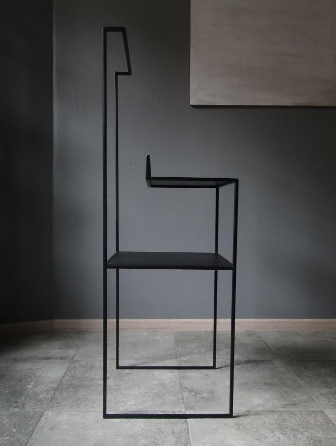 Bespoke Metal Narrow Two shelve Clothes Rack Bathroom Towel Hanger 40x115x36cm (LxHxD) in Black-RECTANGULAR-Distinct Designs (London) Ltd