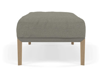 Modern Pouffe Footstool Ottoman Rectangular Seat 103x65cm in Silver Grey Fabric-Distinct Designs (London) Ltd