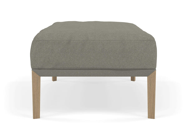 Modern Pouffe Footstool Ottoman Rectangular Seat 103x65cm in Silver Grey Fabric-Distinct Designs (London) Ltd