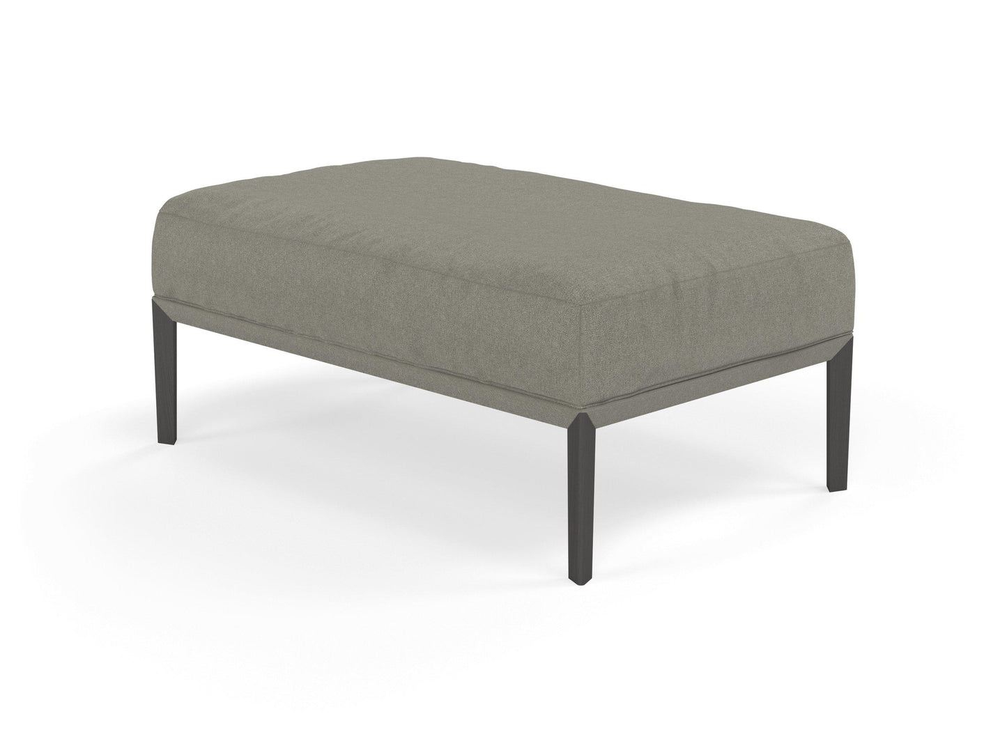 Modern Pouffe Footstool Ottoman Rectangular Seat 103x65cm in Silver Grey Fabric-Wenge Oak-Distinct Designs (London) Ltd