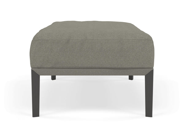 Modern Pouffe Footstool Ottoman Rectangular Seat 103x65cm in Silver Grey Fabric-Distinct Designs (London) Ltd
