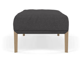 Modern Pouffe Footstool Ottoman Rectangular Seat 103x65cm in Slate Grey Fabric-Distinct Designs (London) Ltd