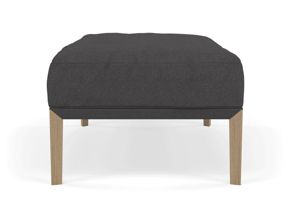 Modern Pouffe Footstool Ottoman Rectangular Seat 103x65cm in Slate Grey Fabric-Distinct Designs (London) Ltd