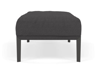 Modern Pouffe Footstool Ottoman Rectangular Seat 103x65cm in Slate Grey Fabric-Distinct Designs (London) Ltd