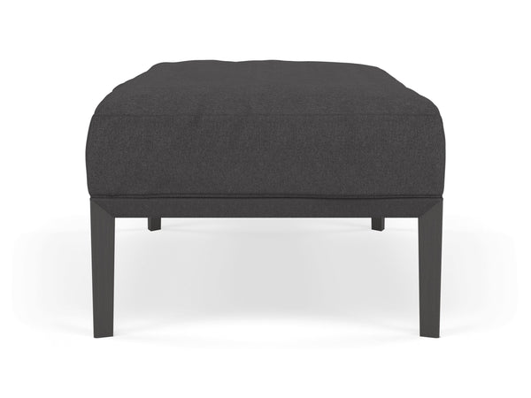 Modern Pouffe Footstool Ottoman Rectangular Seat 103x65cm in Slate Grey Fabric-Distinct Designs (London) Ltd