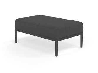 Modern Pouffe Footstool Ottoman Rectangular Seat 103x65cm in Slate Grey Fabric-Wenge Oak-Distinct Designs (London) Ltd