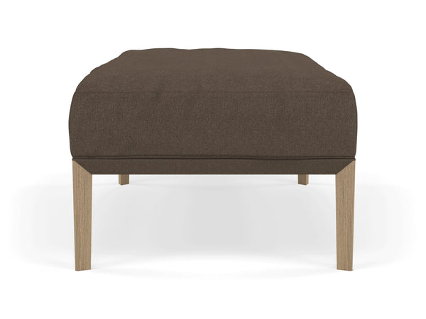 Modern Pouffe Footstool Ottoman Rectangular Seat 103x65cm in Coffee Brown Fabric-Distinct Designs (London) Ltd