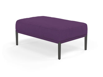 Modern Pouffe Footstool Ottoman Rectangular Seat 103x65cm in Deep Purple Fabric-Wenge Oak-Distinct Designs (London) Ltd