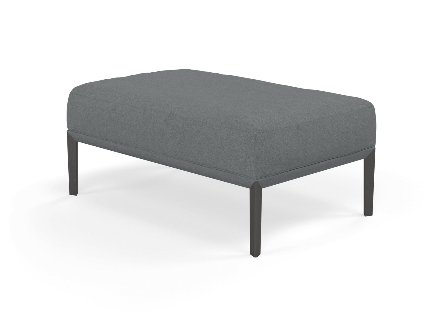 Modern Pouffe Footstool Ottoman Rectangular Seat 103x65cm in Sea Spray Blue Fabric-Wenge Oak-Distinct Designs (London) Ltd