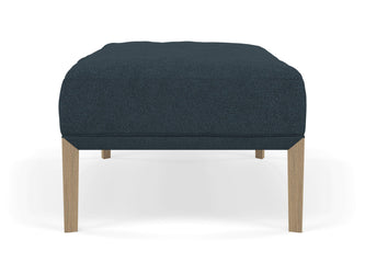 Modern Pouffe Footstool Ottoman Rectangular Seat 103x65cm in Denim Blue Fabric-Distinct Designs (London) Ltd
