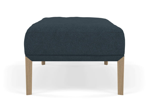 Modern Pouffe Footstool Ottoman Rectangular Seat 103x65cm in Denim Blue Fabric-Distinct Designs (London) Ltd