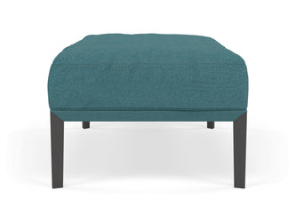Modern Pouffe Footstool Ottoman Rectangular Seat 103x65cm in Teal Blue Fabric-Distinct Designs (London) Ltd