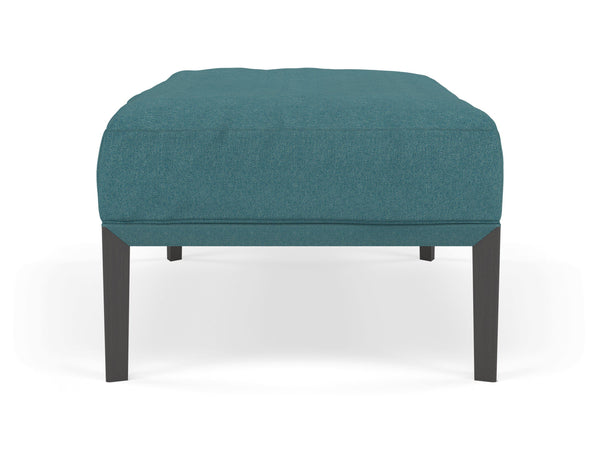 Modern Pouffe Footstool Ottoman Rectangular Seat 103x65cm in Teal Blue Fabric-Distinct Designs (London) Ltd