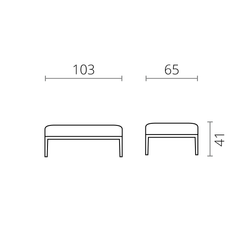 Modern Pouffe Footstool Ottoman Rectangular Seat 103x65cm in Silver Grey Fabric-Distinct Designs (London) Ltd