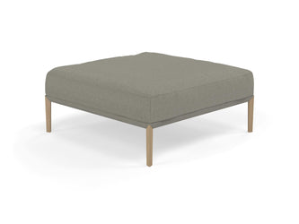Modern Pouffe Footstools Ottomans Square Seat 103x103cm in Silver Grey Fabric-Natural Oak-Distinct Designs (London) Ltd