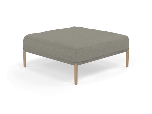 Modern Pouffe Footstools Ottomans Square Seat 103x103cm in Silver Grey Fabric-Natural Oak-Distinct Designs (London) Ltd