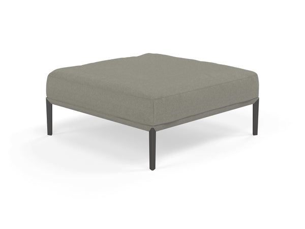 Modern Pouffe Footstools Ottomans Square Seat 103x103cm in Silver Grey Fabric-Wenge Oak-Distinct Designs (London) Ltd