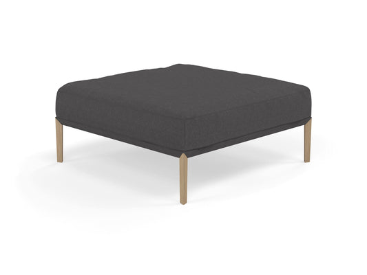 Modern Pouffe Footstools Ottomans Square Seat 103x103cm in Slate Grey Fabric-Natural Oak-Distinct Designs (London) Ltd