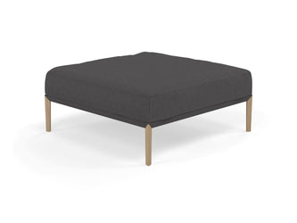 Modern Pouffe Footstools Ottomans Square Seat 103x103cm in Slate Grey Fabric-Natural Oak-Distinct Designs (London) Ltd