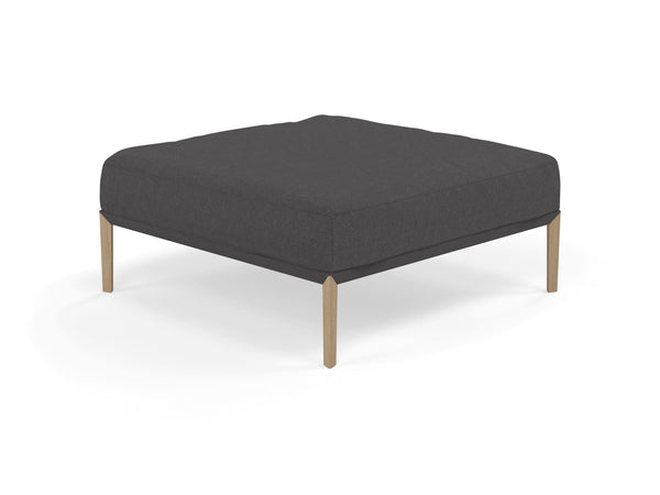 Modern Pouffe Footstools Ottomans Square Seat 103x103cm in Slate Grey Fabric-Natural Oak-Distinct Designs (London) Ltd