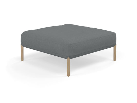 Modern Pouffe Footstools Ottomans Square Seat 103x103cm in Sea Spray Blue Fabric-Natural Oak-Distinct Designs (London) Ltd