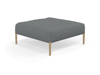 Modern Pouffe Footstools Ottomans Square Seat 103x103cm in Sea Spray Blue Fabric-Natural Oak-Distinct Designs (London) Ltd