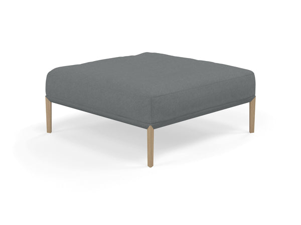 Modern Pouffe Footstools Ottomans Square Seat 103x103cm in Sea Spray Blue Fabric-Natural Oak-Distinct Designs (London) Ltd
