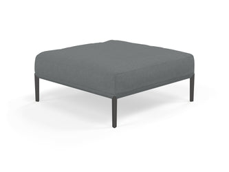 Modern Pouffe Footstools Ottomans Square Seat 103x103cm in Sea Spray Blue Fabric-Wenge Oak-Distinct Designs (London) Ltd