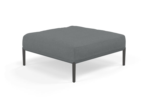 Modern Pouffe Footstools Ottomans Square Seat 103x103cm in Sea Spray Blue Fabric-Wenge Oak-Distinct Designs (London) Ltd