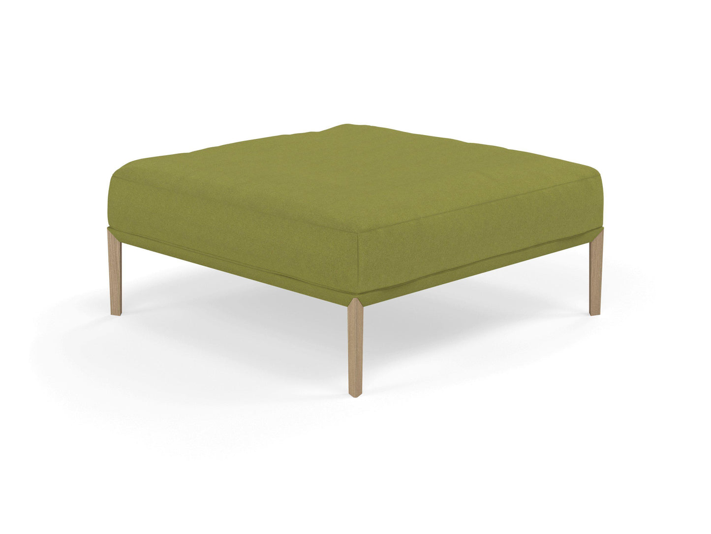 Modern Pouffe Footstools Ottomans Square Seat 103x103cm in Lime Green Fabric-Natural Oak-Distinct Designs (London) Ltd