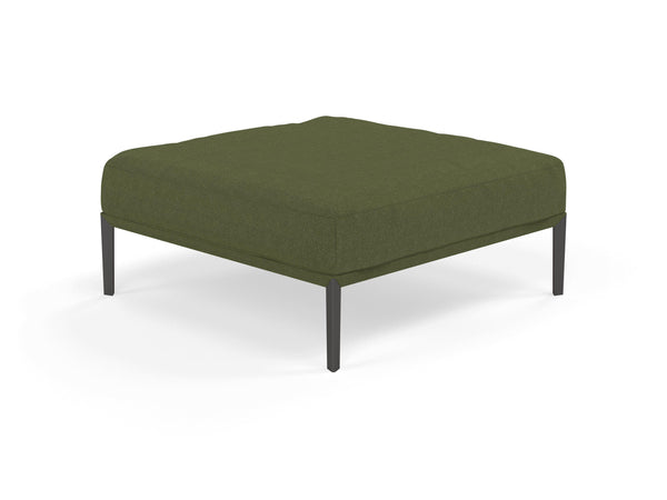 Modern Pouffe Footstools Ottomans Square Seat 103x103cm in Seaweed Green Fabric-Wenge Oak-Distinct Designs (London) Ltd