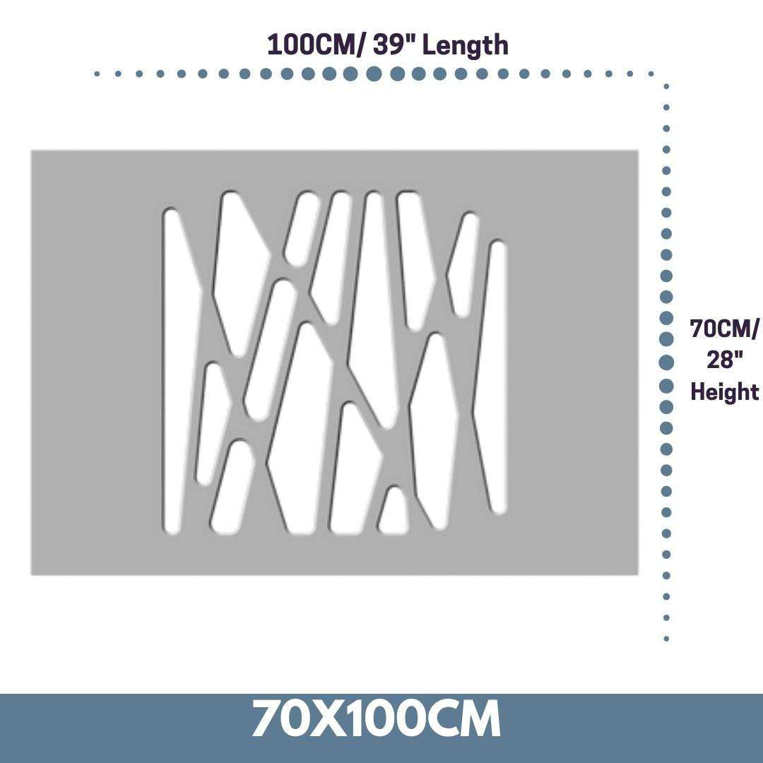 Radiator Heater Cover with Futuristic GEO Design WHITE 70 80 90 100 110 120 130 140 150 160 170 180-White-70x100cm-Distinct Designs (London) Ltd