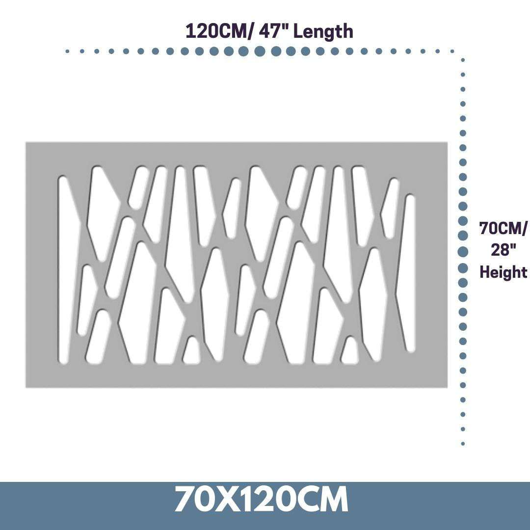 Radiator Heater Cover with Futuristic GEO Design WHITE 70 80 90 100 110 120 130 140 150 160 170 180-White-70x120cm-Distinct Designs (London) Ltd