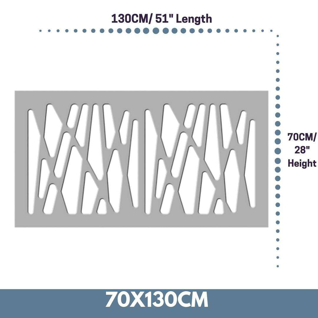 Radiator Heater Cover with Futuristic GEO Design WHITE 70 80 90 100 110 120 130 140 150 160 170 180-White-70x130cm-Distinct Designs (London) Ltd