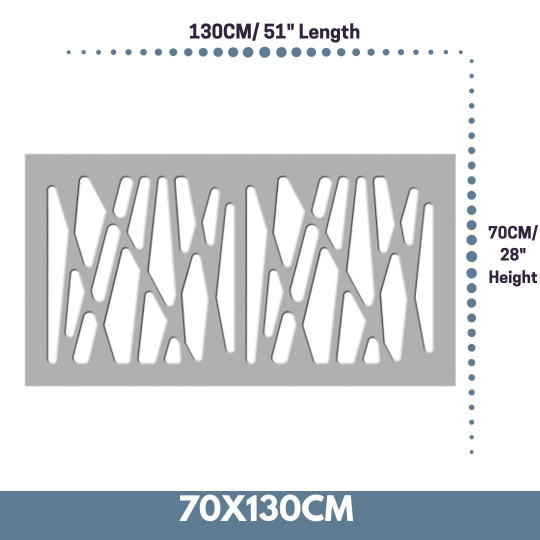 Stunning Removable Radiator Heater Cover with Futuristic GEO Design in HIGH GLOSS Finish & Colours-White Gloss-70x130cm-Distinct Designs (London) Ltd