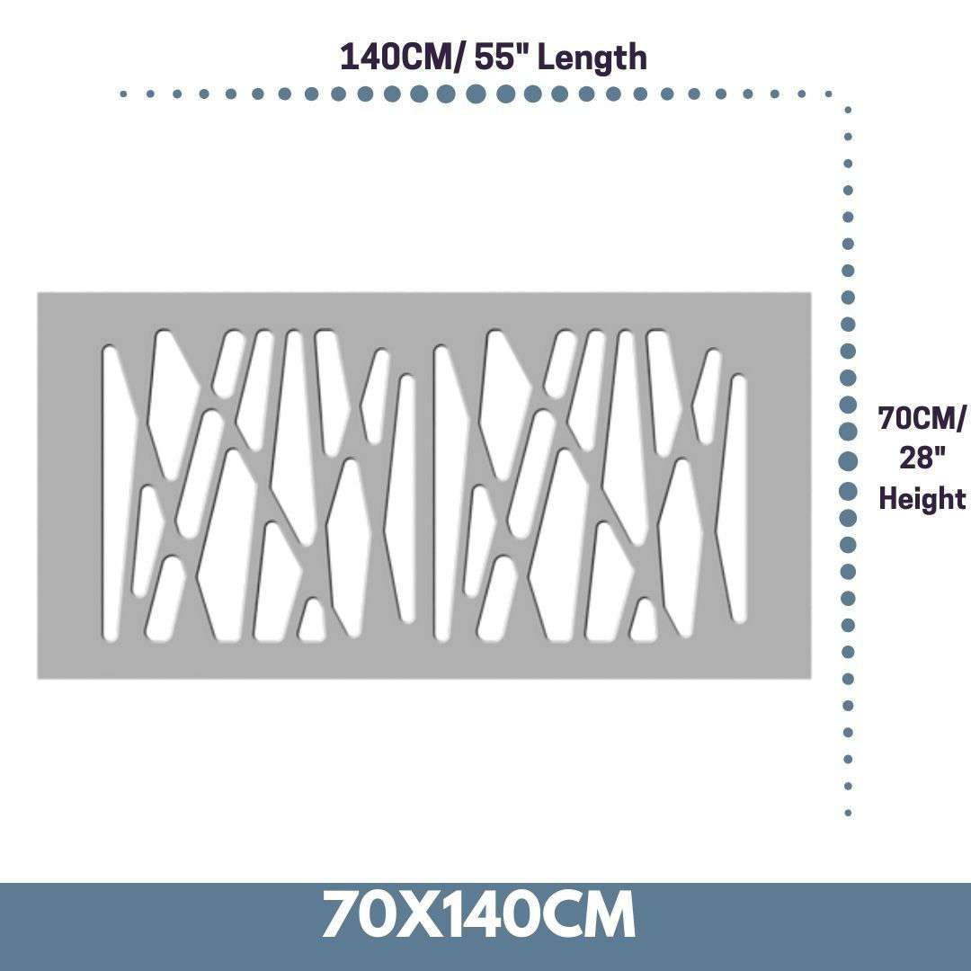 Radiator Heater Cover with Futuristic GEO Design WHITE 70 80 90 100 110 120 130 140 150 160 170 180-White-70x140cm-Distinct Designs (London) Ltd