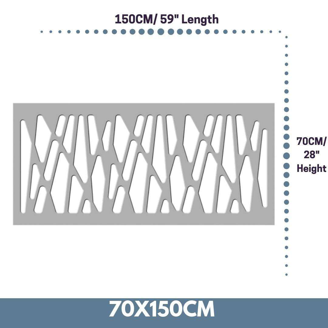 Radiator Heater Cover with Futuristic GEO Design WHITE 70 80 90 100 110 120 130 140 150 160 170 180-White-70x150cm-Distinct Designs (London) Ltd