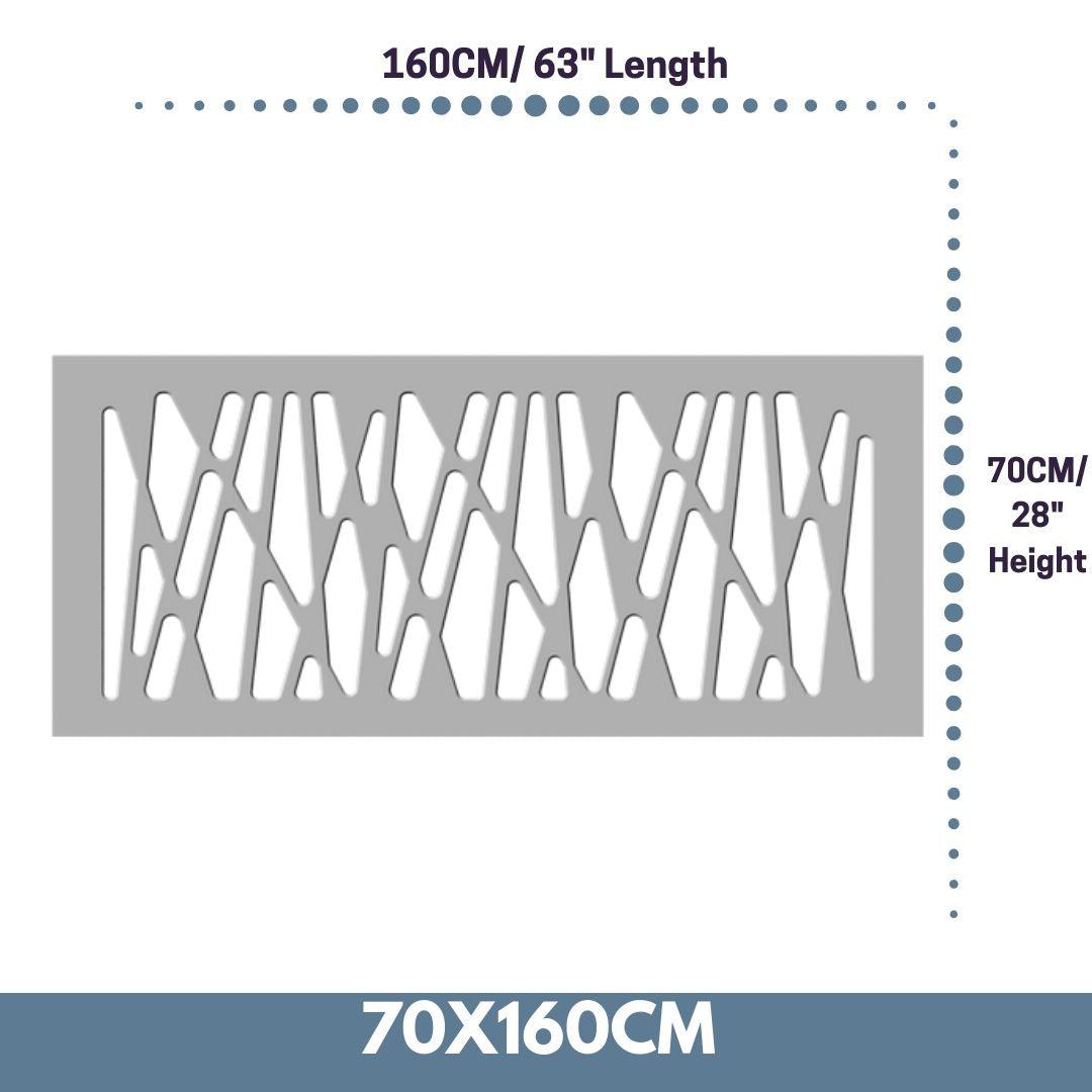 Stunning Removable Radiator Heater Cover with Futuristic GEO Design in HIGH GLOSS Finish & Colours-White Gloss-70x160cm-Distinct Designs (London) Ltd