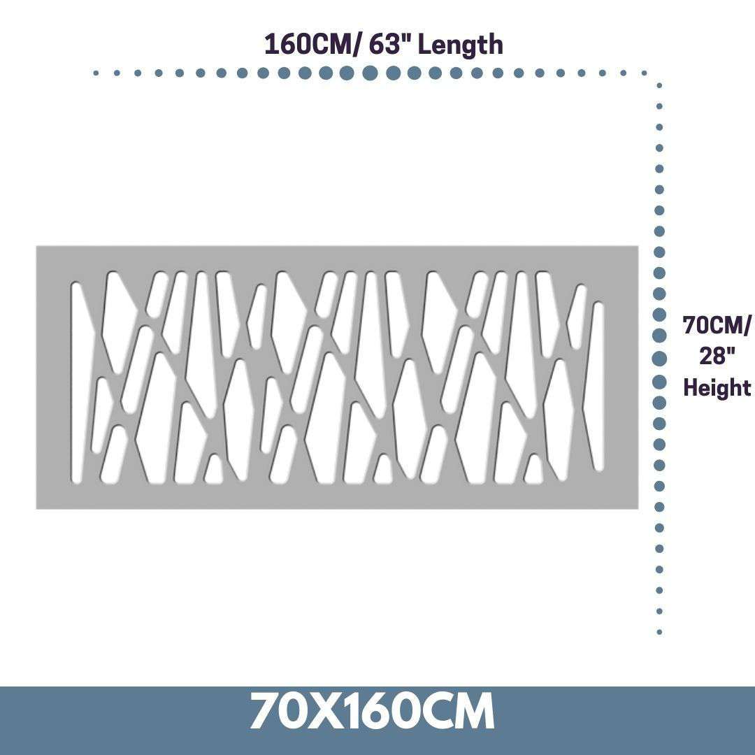 Radiator Heater Cover with Futuristic GEO Design WHITE 70 80 90 100 110 120 130 140 150 160 170 180-White-70x160cm-Distinct Designs (London) Ltd