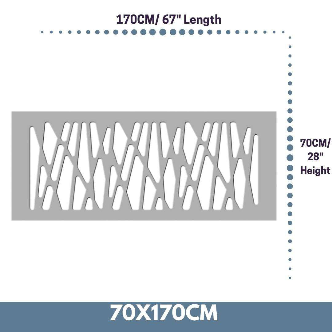 Radiator Heater Cover with Futuristic GEO Design WHITE 70 80 90 100 110 120 130 140 150 160 170 180-White-70x170cm-Distinct Designs (London) Ltd