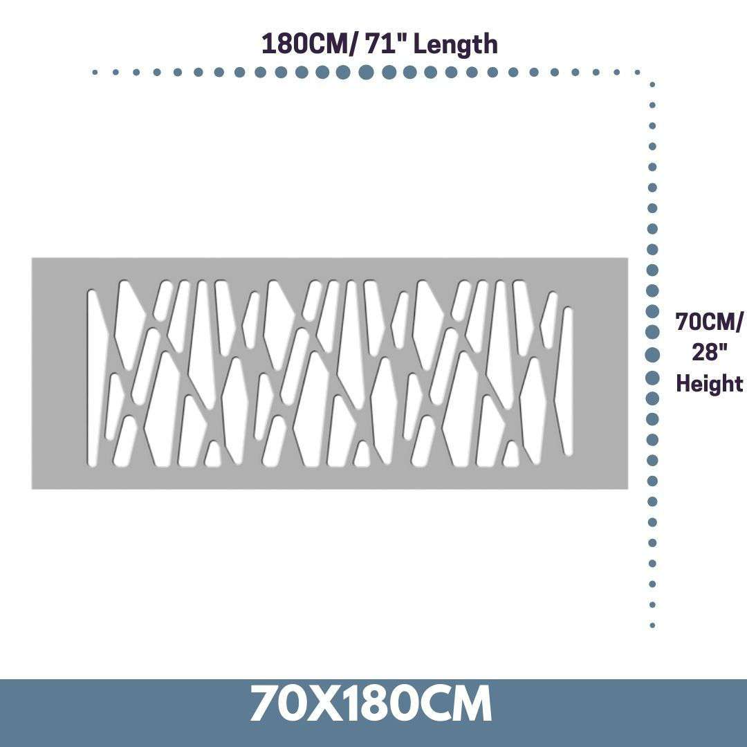 Radiator Heater Cover with Futuristic GEO Design WHITE 70 80 90 100 110 120 130 140 150 160 170 180-White-70x180cm-Distinct Designs (London) Ltd