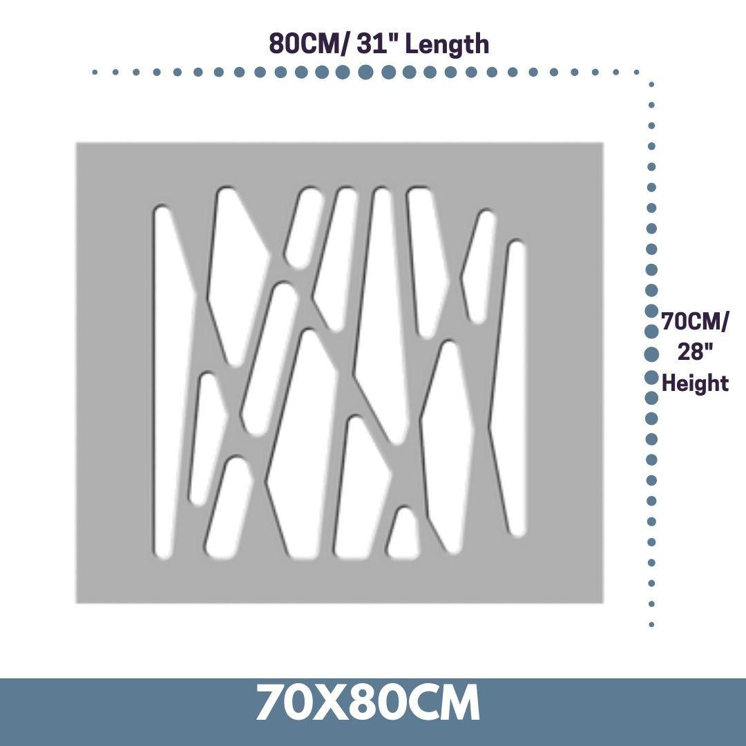 Stunning Removable Radiator Heater Cover with Futuristic GEO Design in HIGH GLOSS Finish & Colours-White Gloss-70x80cm-Distinct Designs (London) Ltd