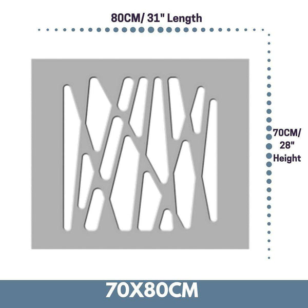 Radiator Heater Cover with Futuristic GEO Design WHITE 70 80 90 100 110 120 130 140 150 160 170 180-Distinct Designs (London) Ltd