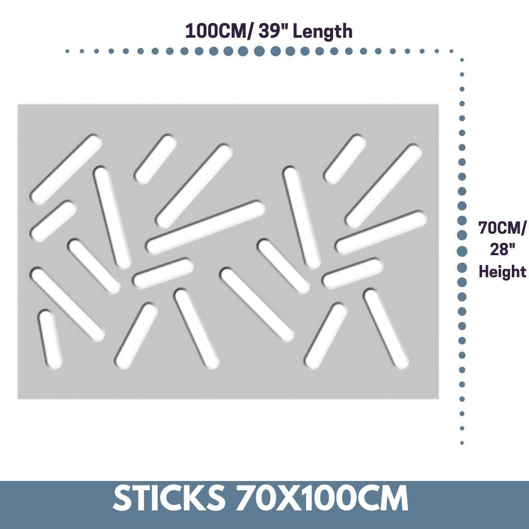 Modern Removable Radiator Cover with subtle STICKS Design HIGH GLOSS Finish & Colours-White Gloss-70x100cm-Distinct Designs (London) Ltd