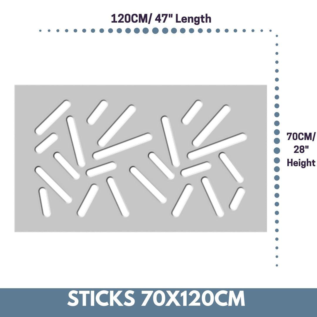 Modern Removable Radiator Cover Subtle STICKS WHITE 70 80 90 100 110 120 130 140 150 160 170 & 180cm-White-70x120cm-Distinct Designs (London) Ltd